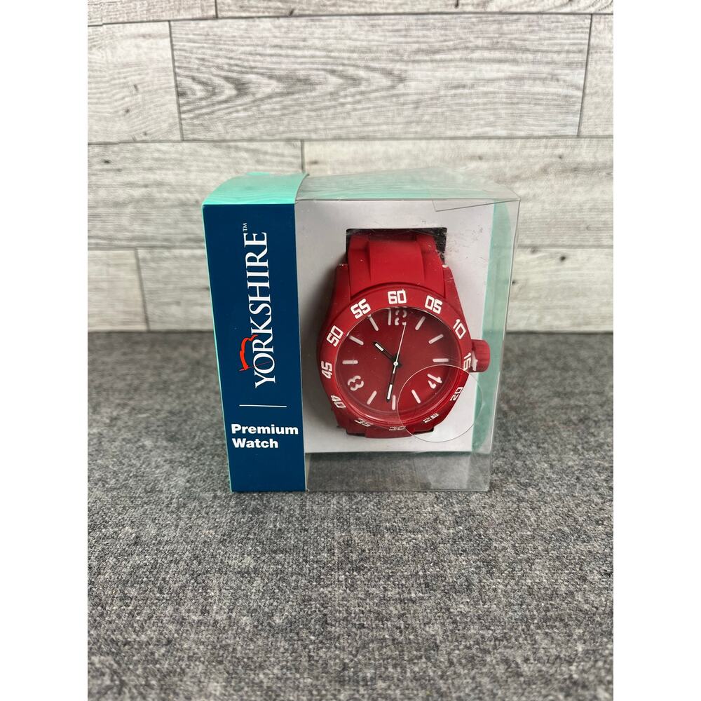 YORKSHIRE PREMIUM LARGE Red White CVS Pharmacy Wristwatch Sport Casual New